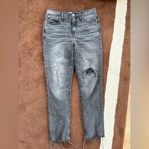 Madewell Gray Distressed Jeans